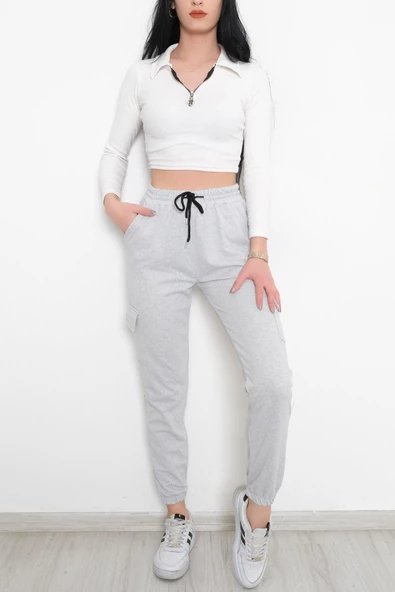 İki İplik Kargo Cepli Eşofman Altı Gri1 - 9238.1250. - 6