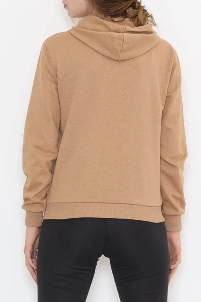 Kapşonlu Fermuarlı Sweat Sütlükahve - 3001.275. - 9