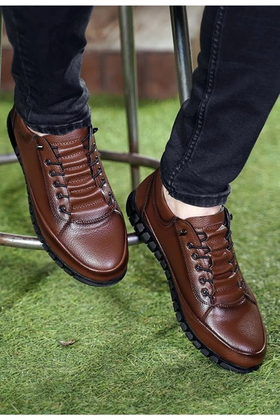 Tomiross-Ryan Erkek Kahverengi Klasik Ortopedik Yumuşak Sneaker Ayakkabı RYN-3218 - 2