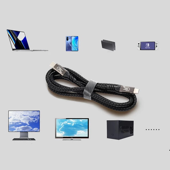 QG01 Type-C to Type-C USB4 PD Data Kablosu 240W 40Gbps 8K@60Hz 1.2 Metre - 12