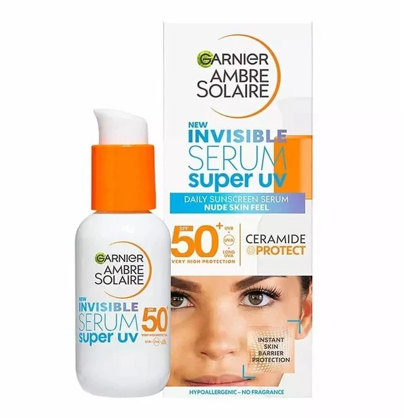 GARNIER Ambre Solaire Invisible Super UV serum ochronne do twarzy SPF50+ 30ml