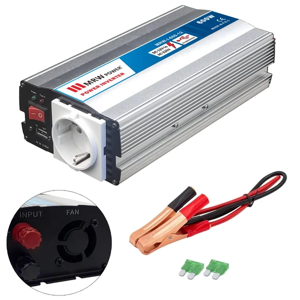 İnverter Modifiye Sinüs 12V 600W Mervesan Mrw-I-600-12