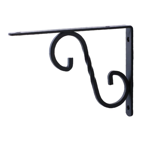 Raf Altı Raf Tutucu Metal Ayak Ferforje Siyah 150 x 230 mm (2 ADET) - 3