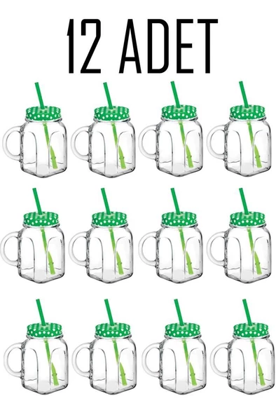 Pipetli Cam Bardak Kavanoz 450cc 80388 - 5