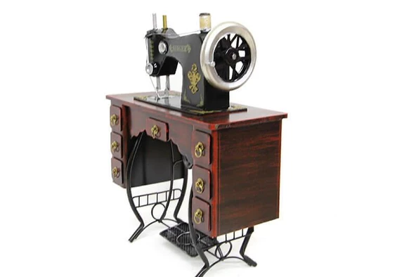 Dekoratif Metal Dikiş Makinesi Vintage Ev Ofis Hediyelik - 4