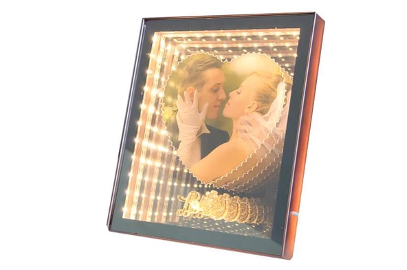 Ayna Led li Çerçeve Led Işıklı Kalpli Fotoğraf Çerçevesi - 2