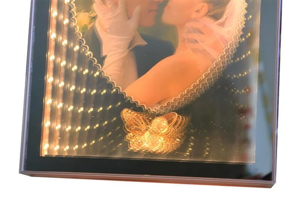 Ayna Led li Çerçeve Led Işıklı Kalpli Fotoğraf Çerçevesi - 2