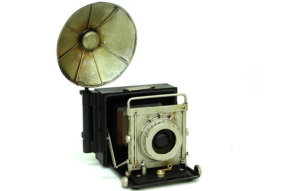 Dekoratif Metal Fotoğraf Makinesi Biblo Vintage Hediyelik