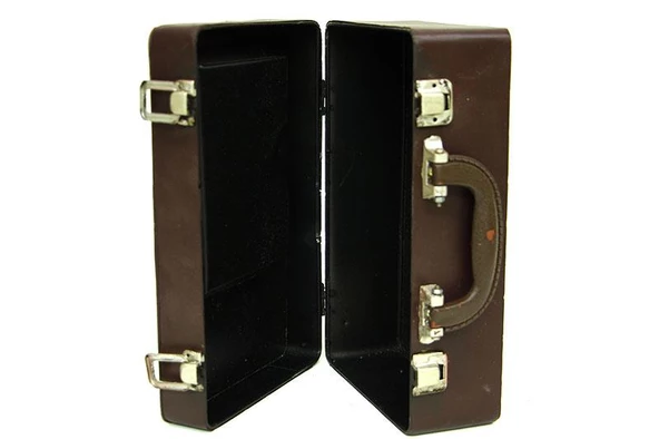 Dekoratif Metal Televizyon Bavul Vintage Biblo Hediyelik - 3