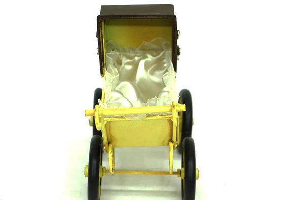 Dekoratif Metal Bebek Arabası Biblo Vintage Hediyelik - 4