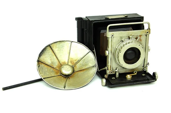 Dekoratif Metal Fotoğraf Makinesi Biblo Vintage Hediyelik - 5