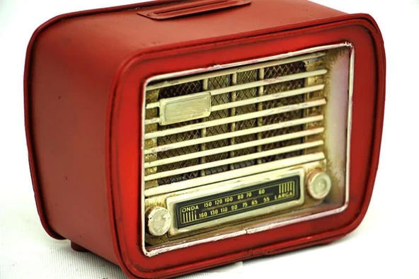 Dekoratif Metal Radyo Kumbara Vintage Ev Ofis Hediyelik - 4