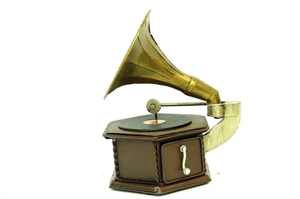 Dekoratif Metal Gramofon Kutu Obje Vintage Hediyelik - 3