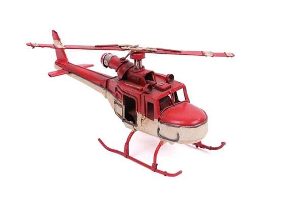Helikopter Metal Vintage Dekoratif Masaüstü Biblo Hediyelik - Resim 5