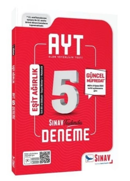 Sınav Yayınlarr Ayt Eşit Ağırlık 5 li Deneme Sınavı