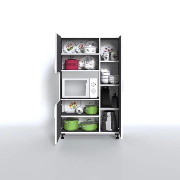 Kenzlife mini fırın dolabı alpkuntsol gri 148*90*30 ayaklı mikroalga midi fırın mutfak - 2