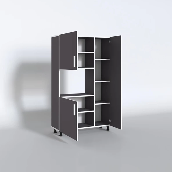 Kenzlife mini fırın dolabı alpkuntsol gri 148*90*30 ayaklı mikroalga midi fırın mutfak - 3