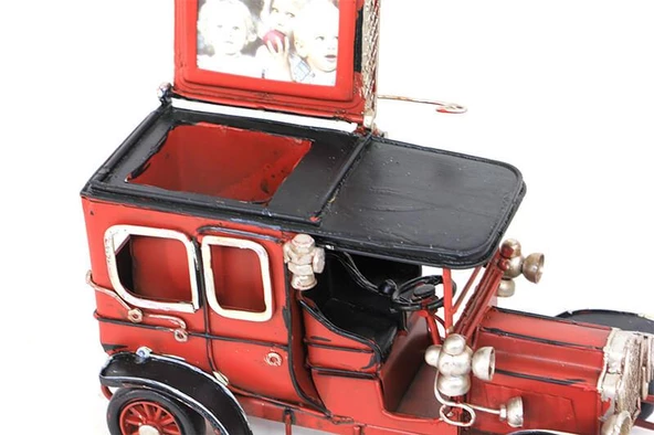 Dekoratif Metal Araba Kalemlik Çerçeveli Okul Gereci Hediyelik - Resim 5