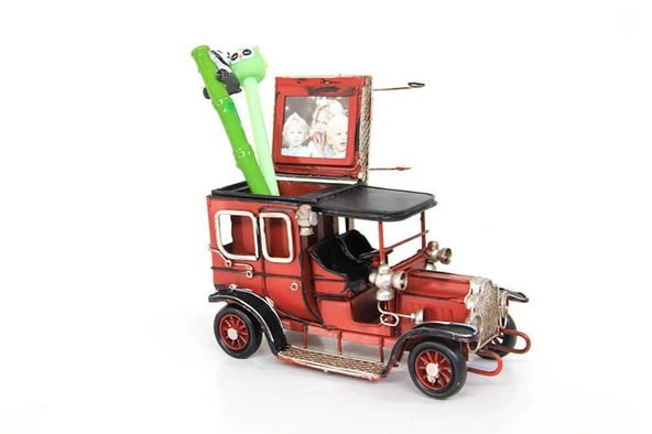 Dekoratif Metal Araba Kalemlik Çerçeveli Okul Gereci Hediyelik - Resim 2