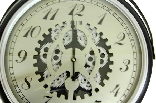 Saat Çarklı Askılı Duvar Saati Dekoratif Ev Ofis Hediyelik - 2