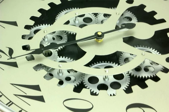 Saat Çarklı Askılı Duvar Saati Dekoratif Ev Ofis Hediyelik - 4