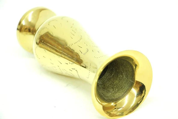 Vazo Düz Model Tamamı Pirinç Dekoratif Hediyelik - 4