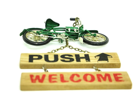 Dekoratif Metal Kapı Yazısı Bisiklet Vintage Dekoratif Hediyelik - Resim 4