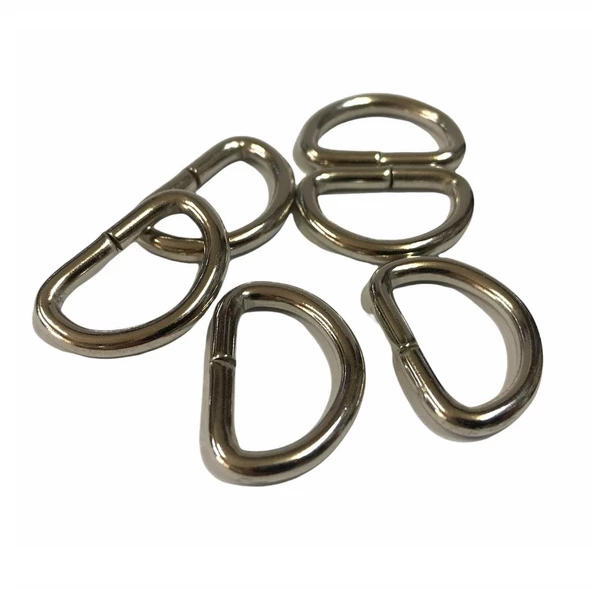 D Metal Halka, Çanta Sapı İçin D Halka 5 Adet Nikel - 2