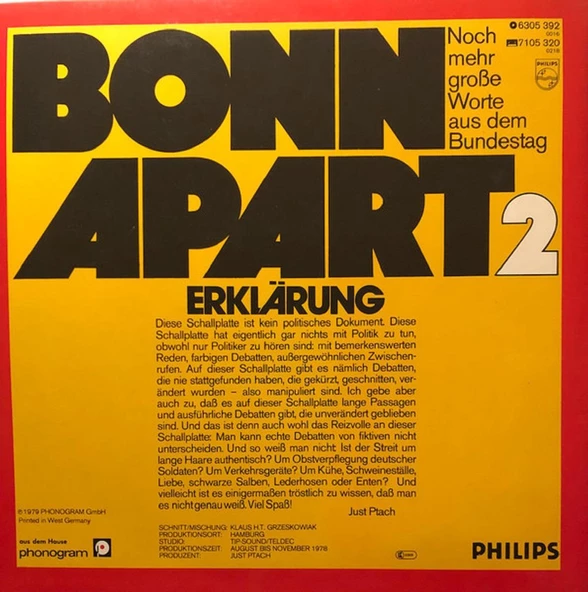 Bonn Apart 2 - Noch Mehr Große Worte Aus Dem Bundestag - Plak alithestereo - 2