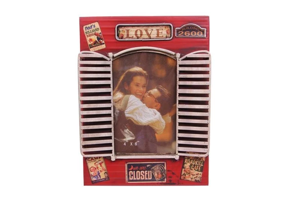 Dekoratif Metal Çerçeve Panjur Temalı Vintage Hediyelik