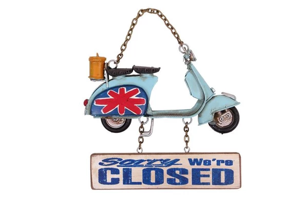 Dekoratif Metal Kapı Yazısı Scooter Vintage  Dekoratif Hediyelik ürün görseli
