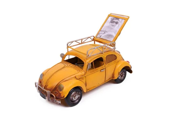 Dekoratif Metal Araba Çerçeveli ve Kumbaralı Hediyelik - 2