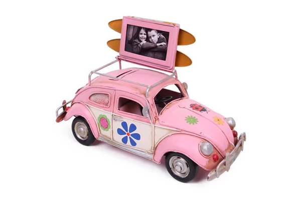 Dekoratif Metal Araba Çerçeveli ve Kumbaralı Hediyelik - 2