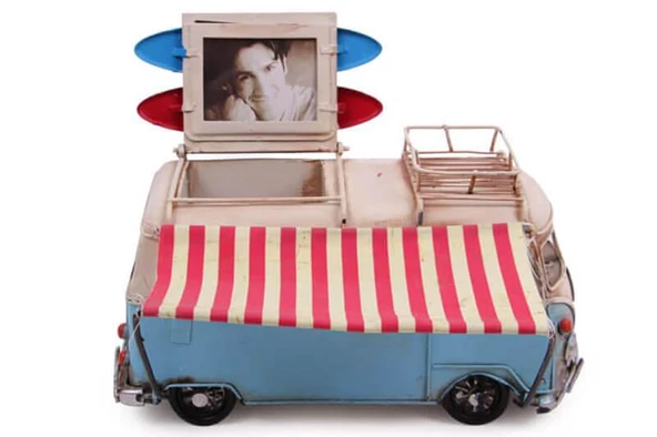 Dekoratif Metal Minibüs Çerçeveli,Kalemlik Tenteli - 4