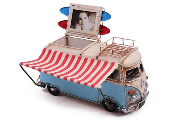 Dekoratif Metal Minibüs Çerçeveli,Kalemlik Tenteli - 3