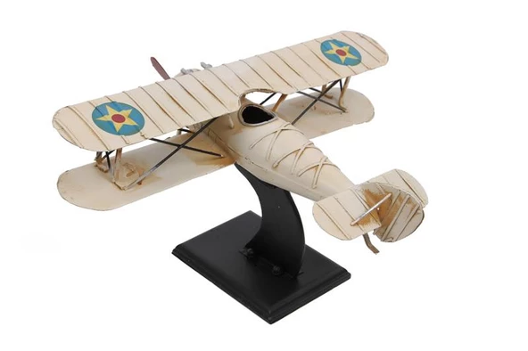 Dekoratif Metal Uçak 2 Kanatlı Biblo Dekoratif Hediyelik - 2