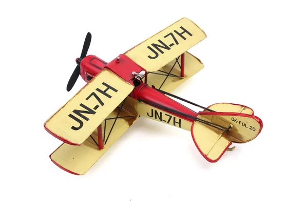 Dekoratif Metal Uçak Çift Kanatlı Biblo Dekoratif Hediyelik - 4