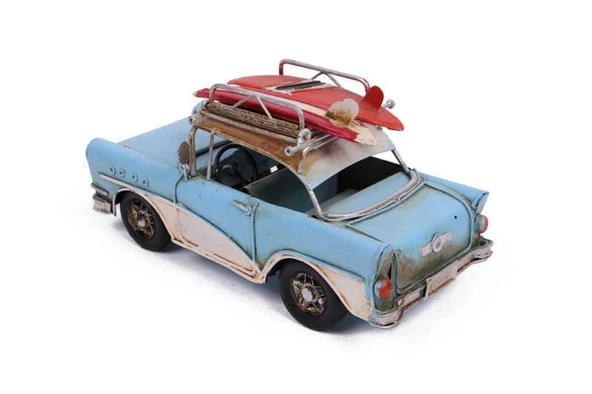 Dekoratif Metal Araba Çerçeveli Vintage Biblo Hediyelik