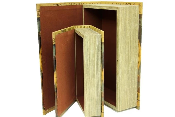 Kutu Kitap Harita 2'li Set Dekoratif Hediyelik - 4