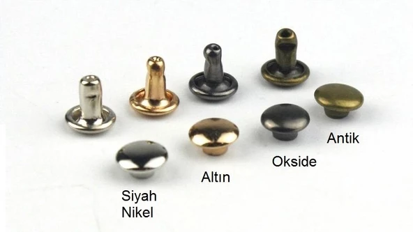 Perçin 33,5no 9mm İki Taraf Kafa 50 Takım (Leathercraft, Deri Hobi) - 2