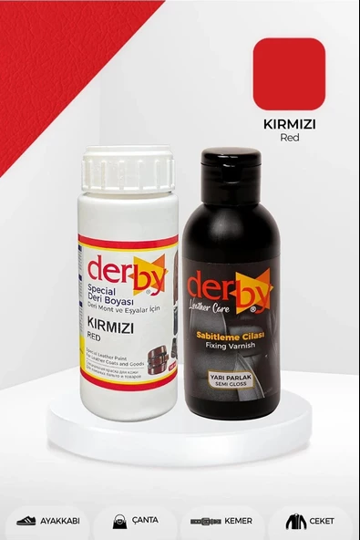 Derby Deri Mont Boyası Ve BS-FIX  Yarı Parlak Sabitleme Cilası | 100 Gr Set - 11