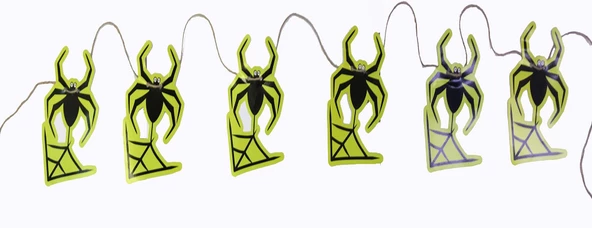 Parti Örümcek Şekilli Asmalı Halloween Flama Banner Afiş 2 Metre - 2