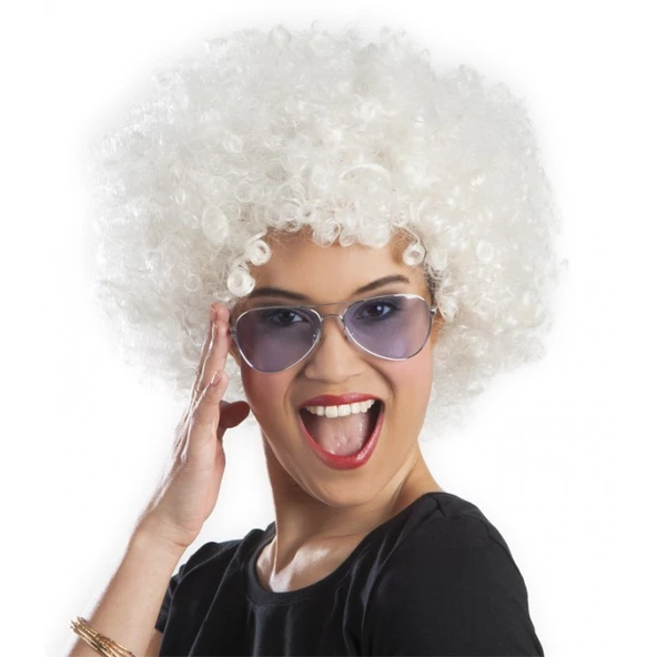 Parti Aksesuar Mor Renk Kıvırcık Afro Bonus Peruk Parti Peruğu