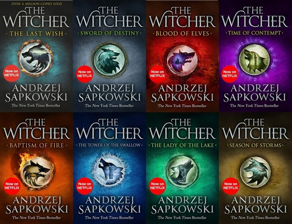 The Witcher Series 8 Books - Fantasy - Paperback - Andrzej Sapkowski - 2