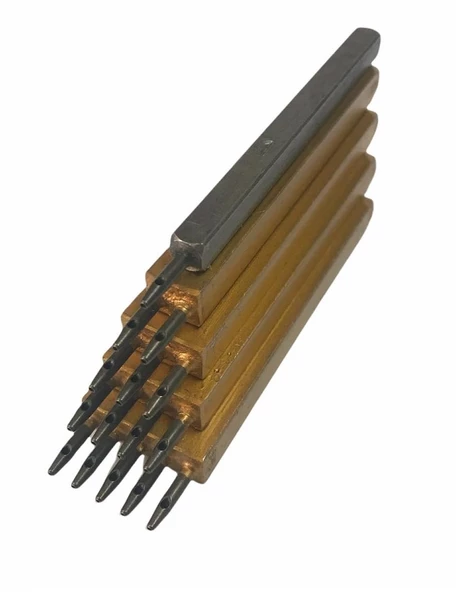 Vurma Deri Dikiş Yeri Zımbası Çok Delikli 5 mm Aralık Deri El Aleti - 2