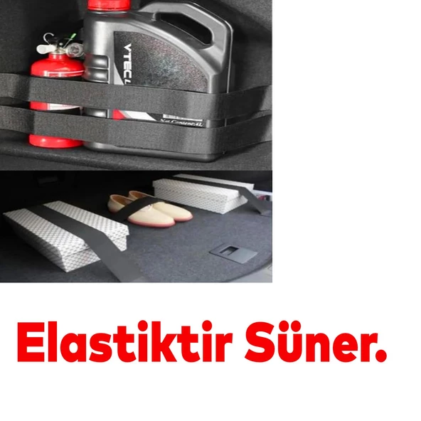 Automix Araç Araba Otomobil Oto Elastik Bagaj Sabitleyici Sabitle Lastik Cırt Cırtlı - 3