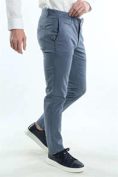 İntersivin Slim Fit Pamuklu Likralı İndigo Erkek Pantolon