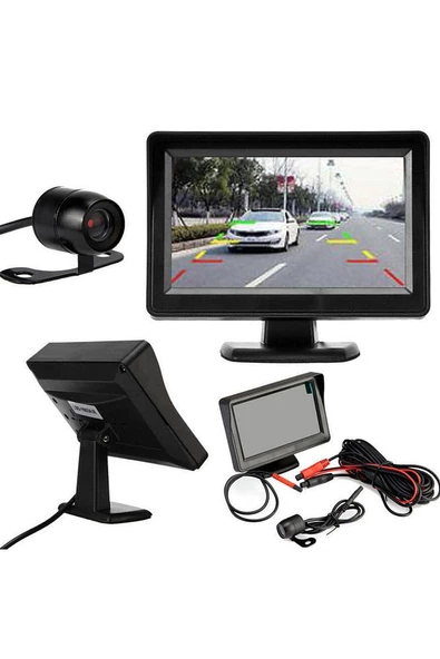 ROSE 4.3 İnç Monitör Araç Geri Görüş Park Kamerası Seti - 2