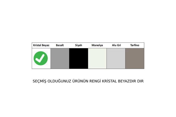 Nuevo Sonas 45 S Sol Damlalık Kristal Beyaz Seramik Eviye - 2