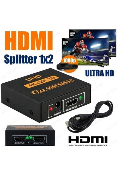 HDMI Çoklayıcı 1 Giriş 2 Çıkış UHD 4KX2K 3D HDMI Splitter - 2